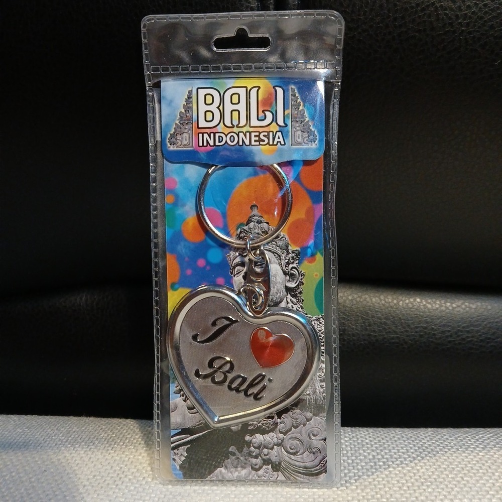 I Love Bali I Heart Bali Indonesia‎ Silvertone Keychain